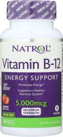 NATROL: Vitamin B-12 Fast Dissolve Strawberry 5000 Mcg