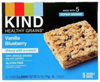 KIND: Healthy Grains Granola Bars Vanilla Blueberry 5 Count