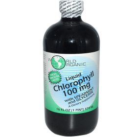 WORLD ORGANIC: Liquid Chlorophyll 100mg with Spearmint and Glycerin