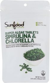 SUNFOOD SUPERFOODS: Spirulina Chlorella Tablets