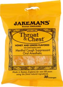 JAKEMANS: Throat and Chest Honey and Lemon Bag Of Lozenges