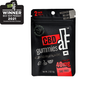 CBDaF! Gummies 40mg 2 pack Fruit Flavors