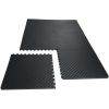 1 In. Thick Flooring Puzzle Exercise Mat with High Quality EVA Foam Interlocking Tiles, 6 Piece, 24 Sq Ft. Black