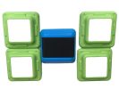 16in Square Aerobic Step Platform with 4 Risers Adjustable Exercise Fitness Workout Stepper,Blue and Green