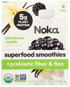 NOKA: Blackberry Vanilla Superfood Smoothie Prebiotic Fiber 4Pk