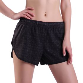 Women's Performance Running Stretch Allover Print Shorts (Color: Black, size: 12)