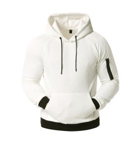 Men's Casual Hooded Sweatshirt Tops Hoodies (Color: White, size: M)