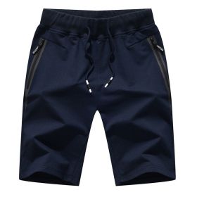 Men's Casual Cotton Summer Shorts (Color: Navy, size: 32)