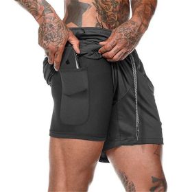 Beach Pants Casual Shorts Mesh Sports Pants (Color: Black, size: L)