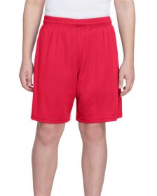 Youth Cooling Performance Polyester Short - BLACK - S (Color: SCARLET, size: M)