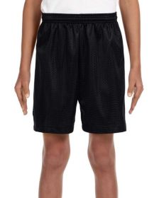 Youth Six Inch Inseam Mesh Short - BLACK - XS (Color: Black, size: XL)