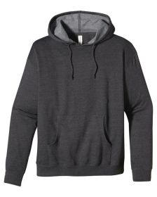 Adult Organic/Recycled Heathered Fleece Pullover Hooded Sweatshirt - BERRY - S (Color: CHARCOAL, size: S)