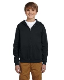 Youth 8 oz. NuBlend¬Æ Fleece Full-Zip Hooded Sweatshirt - J NAVY - L (Color: Black, size: M)