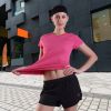 Women's Short Sleeve Workout Shirts Crewneck Sports Yoga Running Dry Fit Tops